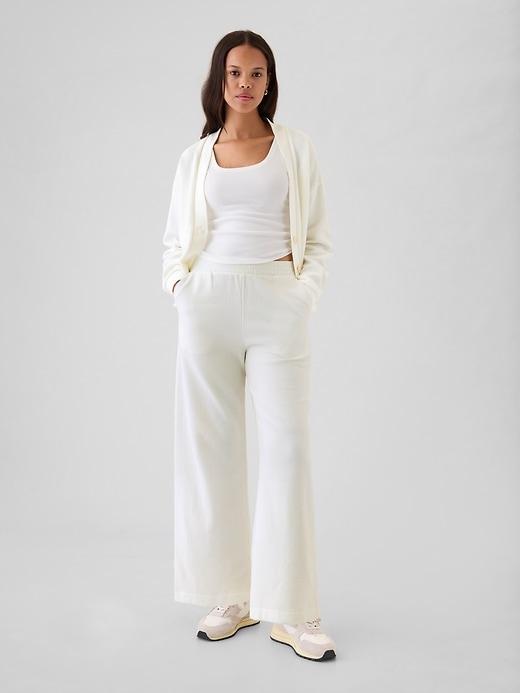 Textured Wide-Leg Ankle Sweatpants product image