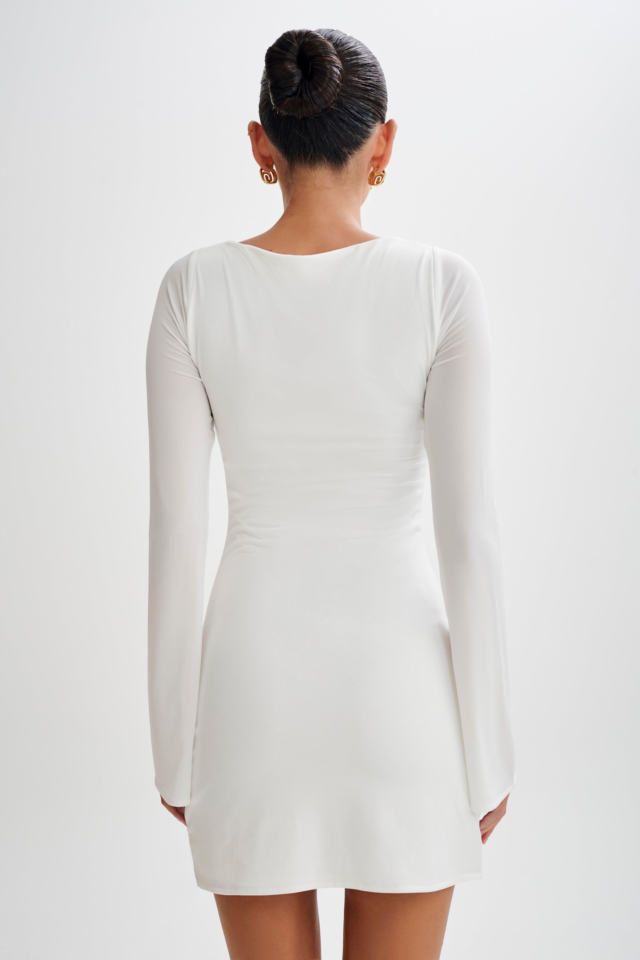 Tarna Slinky A-Line Mini Dress - White Product Image