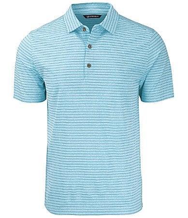 Cutter  Buck Big  Tall Performance Stretch Forge Eco Heather Stripe Short Sleeve Polo Shirt Product Image