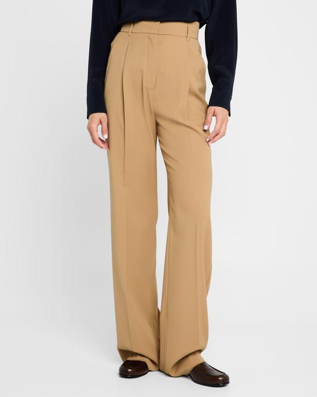 Marusca Pleated High-Rise Wool Pants Product Image