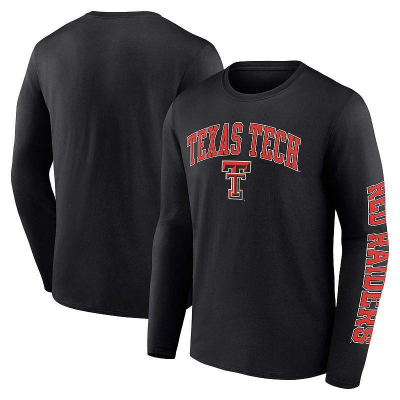 Mens Fanatics Branded Texas Tech Red Raiders Distressed Arch Over Logo Long Sleeve T-Shirt Product Image