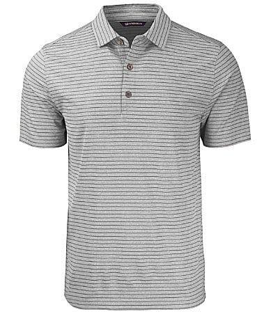 Cutter  Buck Big  Tall Performance Stretch Forge Eco Heather Stripe Short Sleeve Polo Shirt Product Image