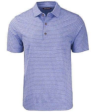 Cutter  Buck Big  Tall Performance Stretch Forge Eco Heather Stripe Short Sleeve Polo Shirt Product Image