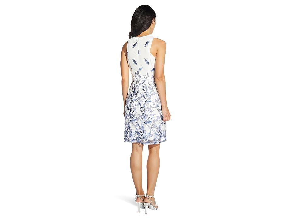 Adrianna Papell Leaf Embroidered A-line Dress Multi) Women's Dress Product Image