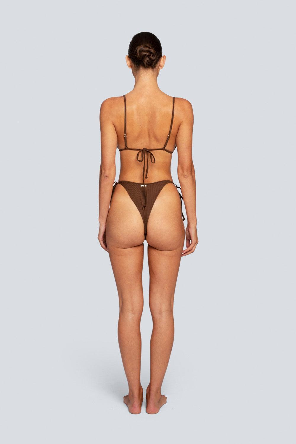 Amara Bottom - Ribbed Brown Product Image