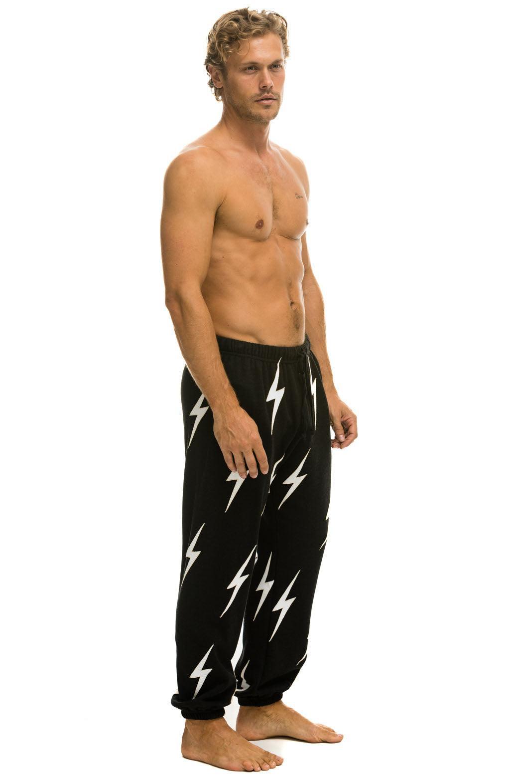 BOLT STITCH REPEAT SWEATPANTS - BLACK // WHITE Male Product Image