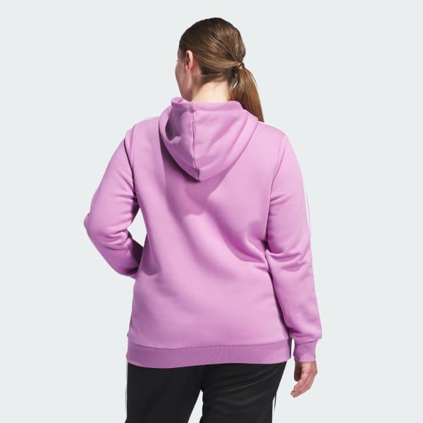 Essentials 3-Stripes Full-Zip Fleece Hoodie (Plus Size) Product Image