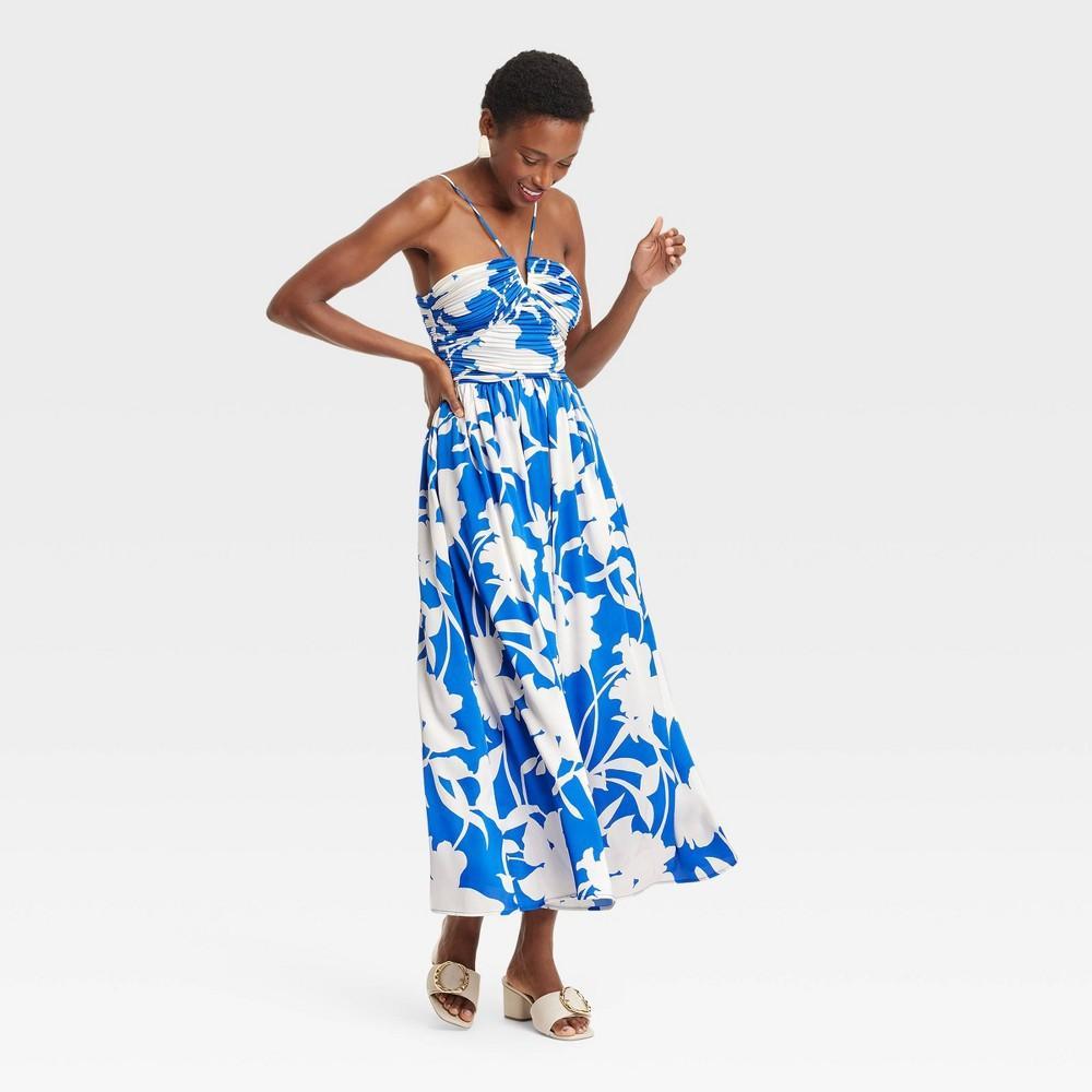 Womens Maxi Sundress - A New Day Blue Floral M Product Image