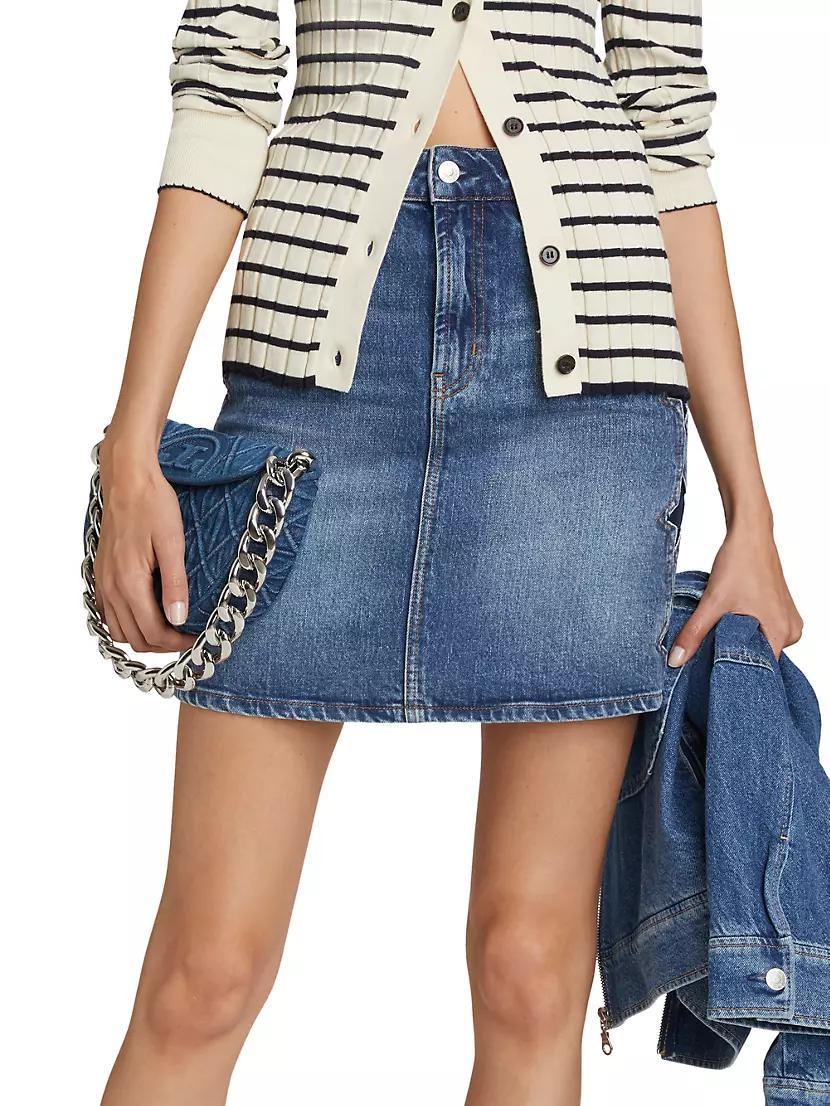 Burbank Denim A-Line Miniskirt Product Image