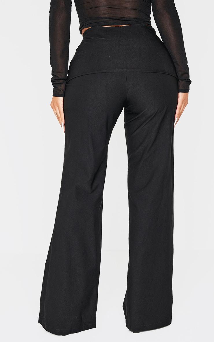 Shape Black Tailored High Waisted Fold Over Flared Pants Product Image