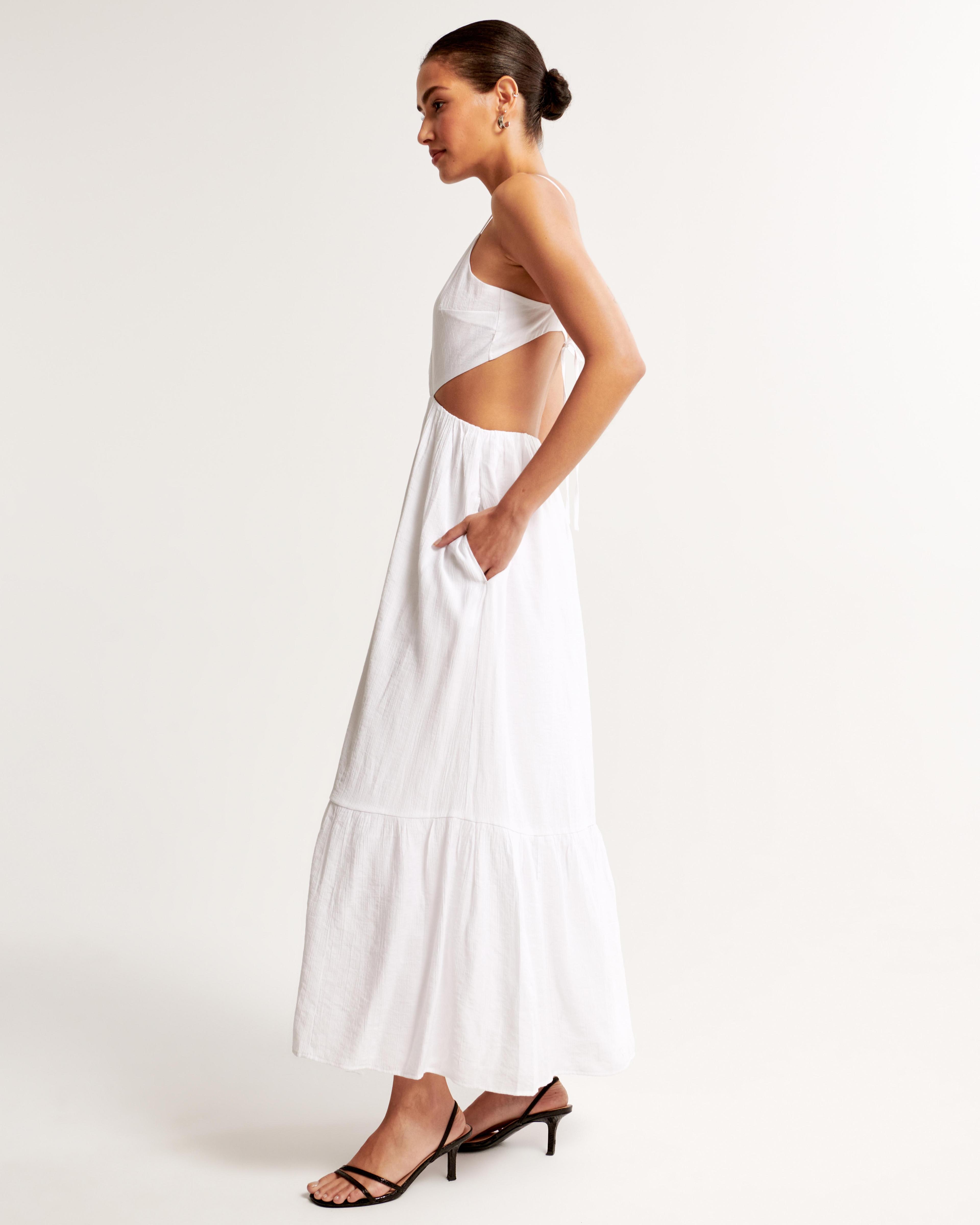 Crinkle Textured Cutout Maxi Dress Product Image