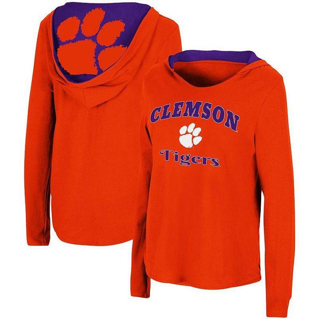 Womens Colosseum Clemson Tigers Catalina Hoodie Long Sleeve T-Shirt Product Image