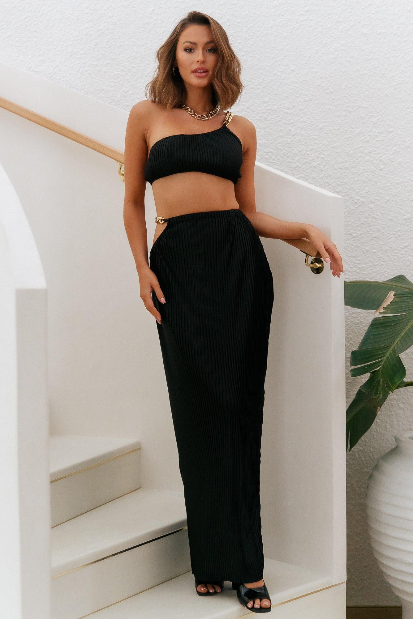 Make Me Feel Maxi Skirt Black Product Image