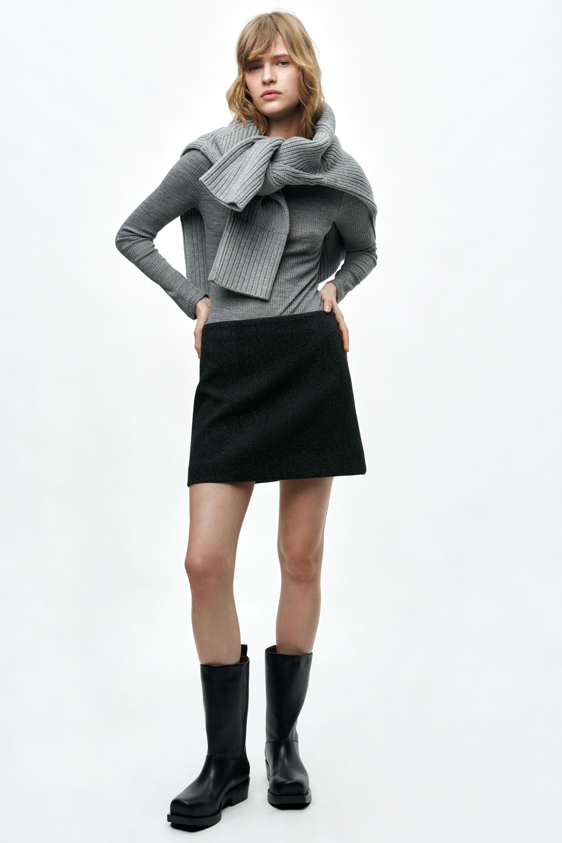 WOOL BLEND MINI SKIRT ZW COLLECTION Product Image