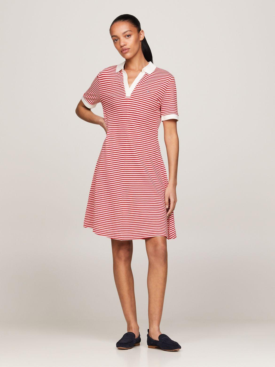 Tommy Hilfiger Women's Open Placket Stripe Polo Dress Product Image