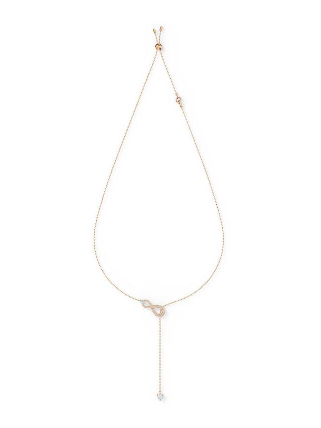 Swarovski Rose Gold-Tone Infinity Symbol Lariat Necklace, 19 + 2 extender - Crystal Product Image