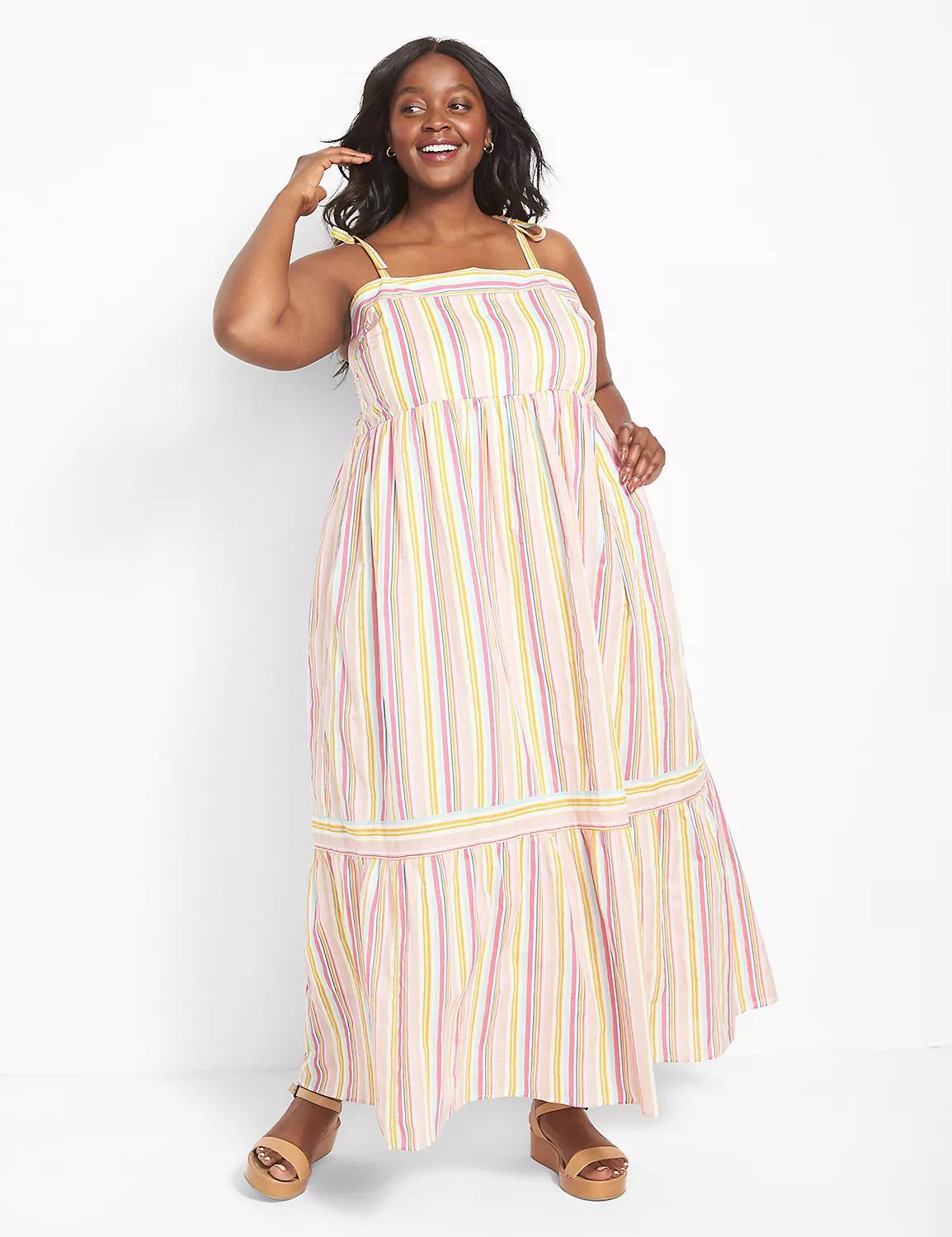 Tie-Strap Tiered Maxi Dress Product Image