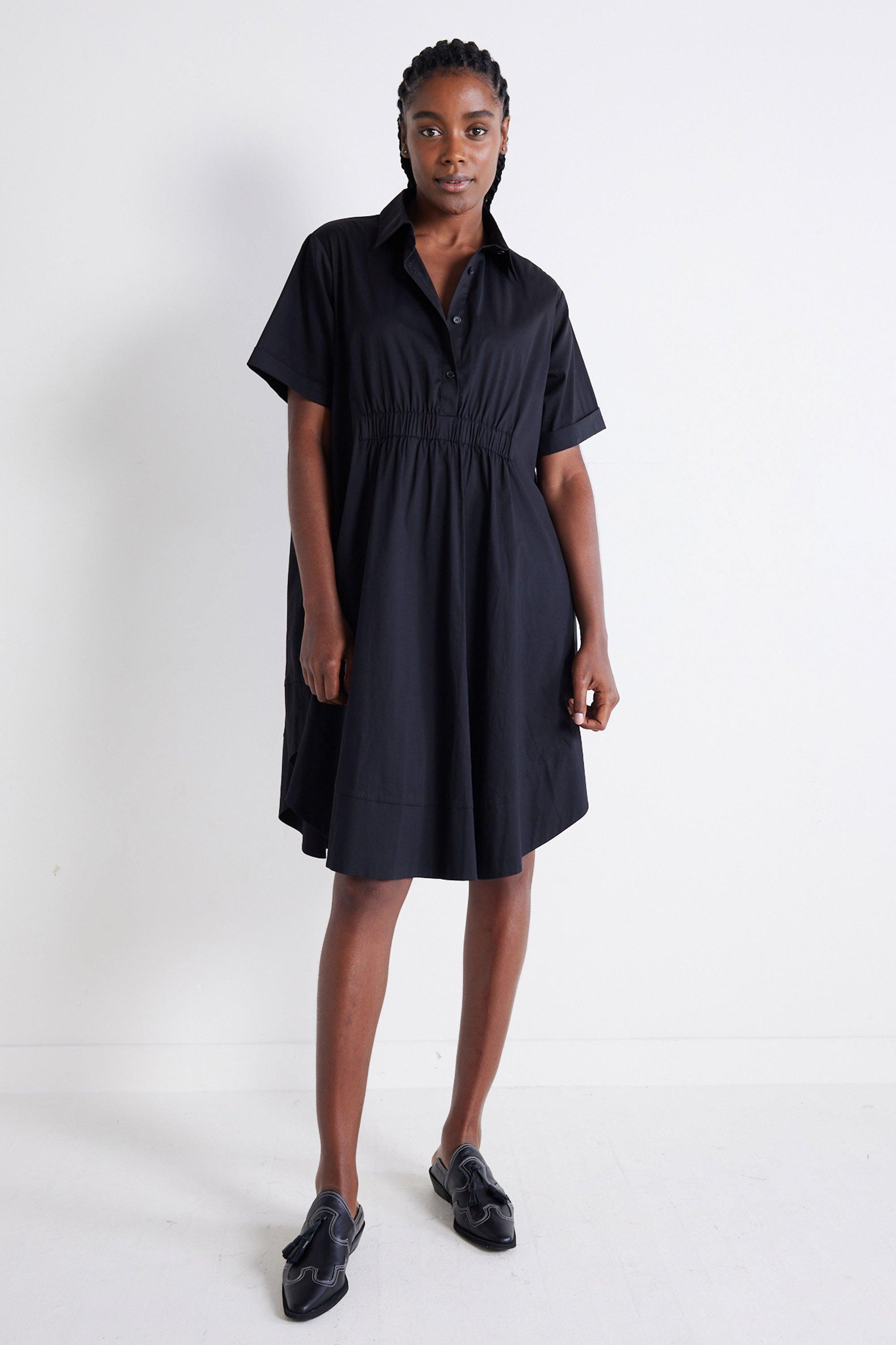 Oversized Pinch Waist Poplin Dress Product Image