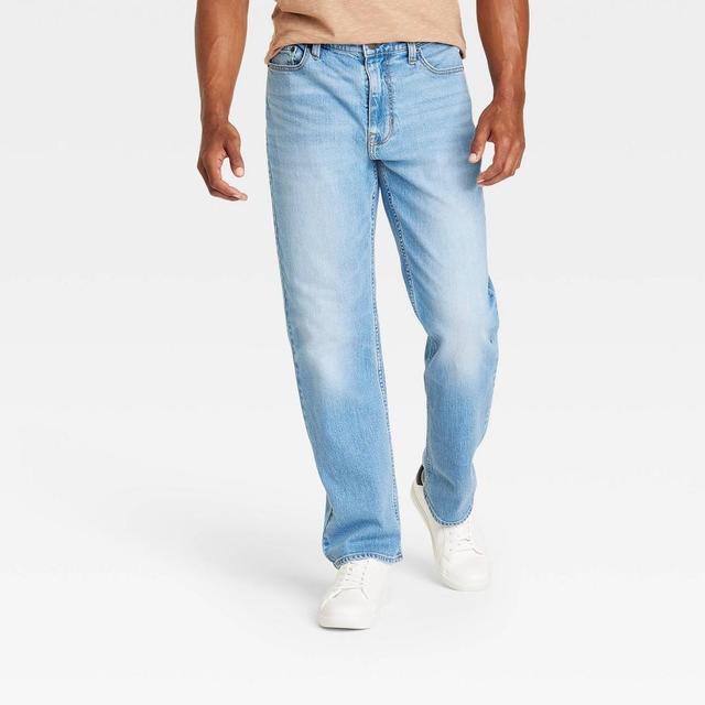 Mens Relaxed Fit Jeans - Goodfellow & Co Light Wash 32x34 Product Image