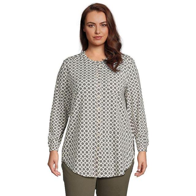 Plus Size Lands End Long Sleeve Jersey A-line Tunic, Womens Product Image