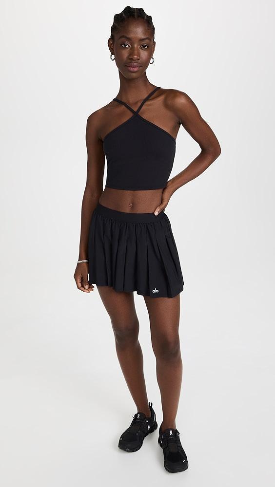 Alo Yoga Goddess Ribbed Cross Crop Top | Shopbop Product Image