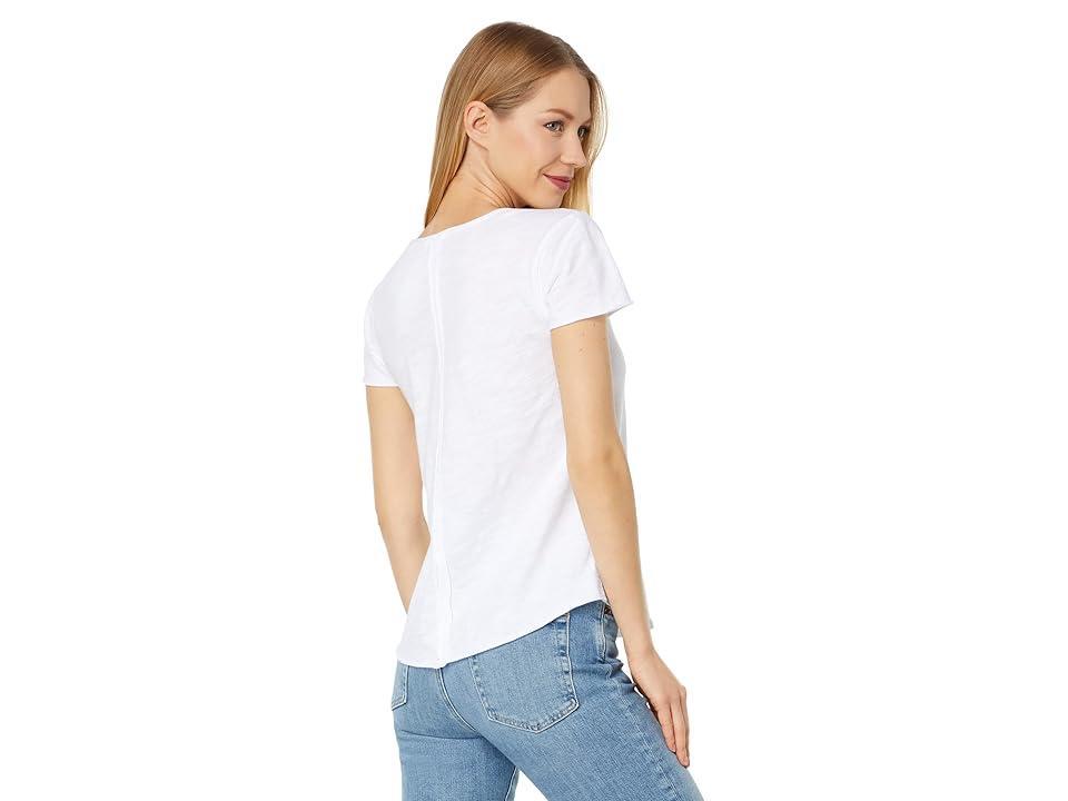 Mod-o-doc Lightweight Slub Jersey Short Sleeve Split-Neck Slim Tee Women's Clothing Product Image