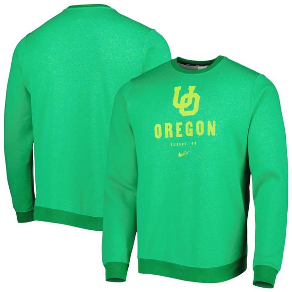 NIKE Green Oregon Ducks Vault Stack Club Fleece Pullover Sweatshirt Product Image