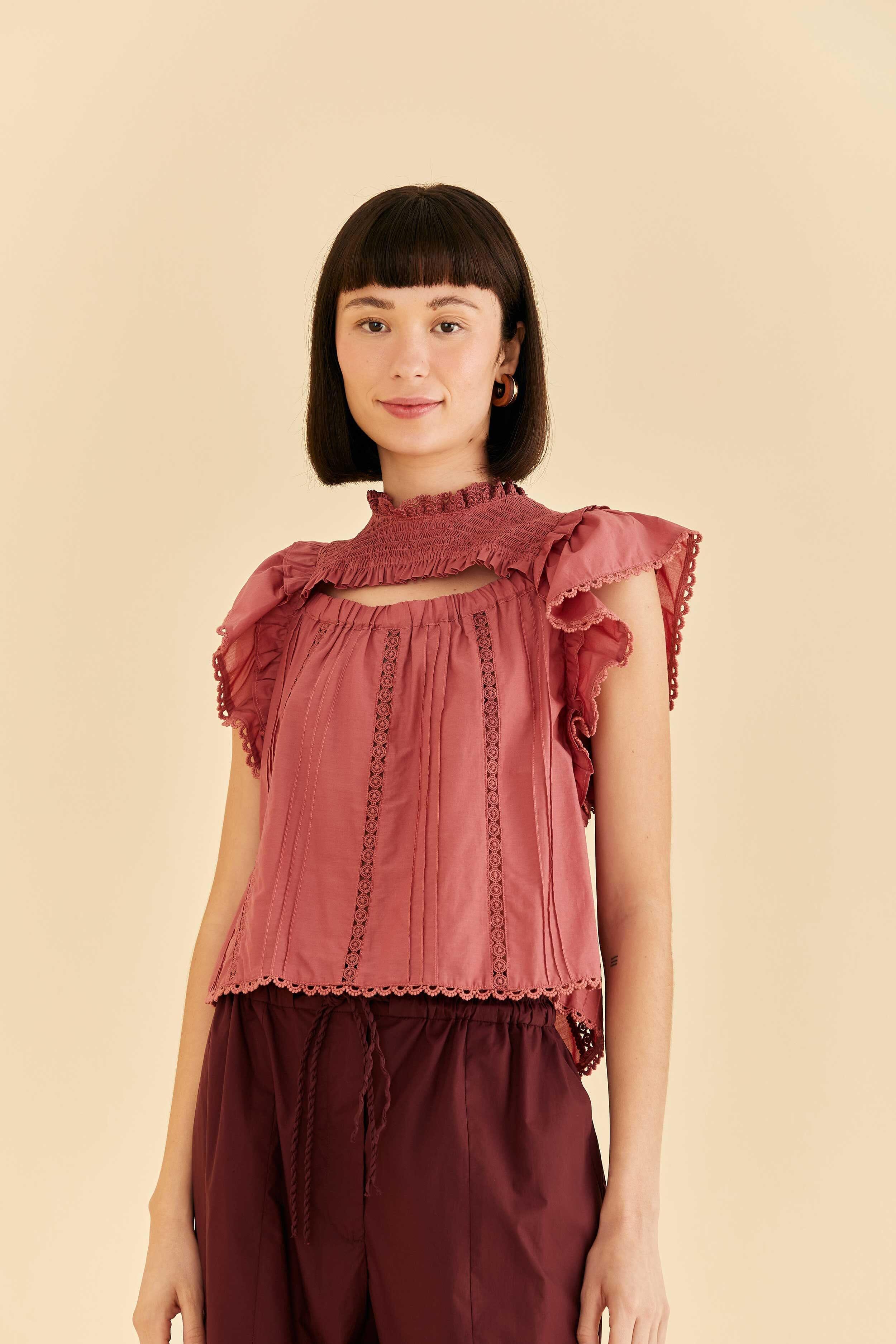 Blush Ruffles Blouse Product Image