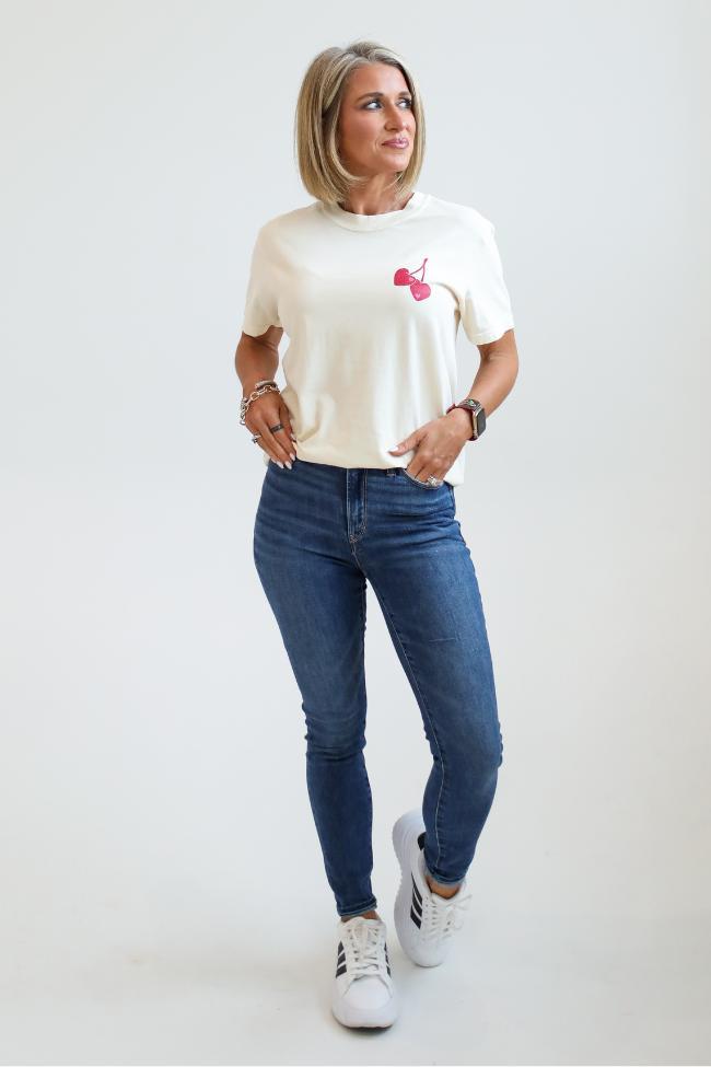 I Love You Cherry Much Ivory Comfort Color Graphic Tee Kalee Rogers X Pink Lily Product Image