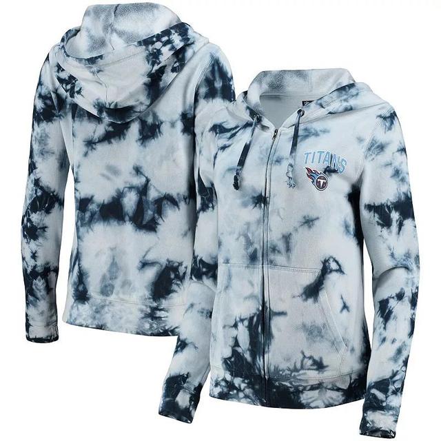 Womens New Era Tennessee Titans Tie-Dye Fleece Full-Zip Hoodie Blue Product Image