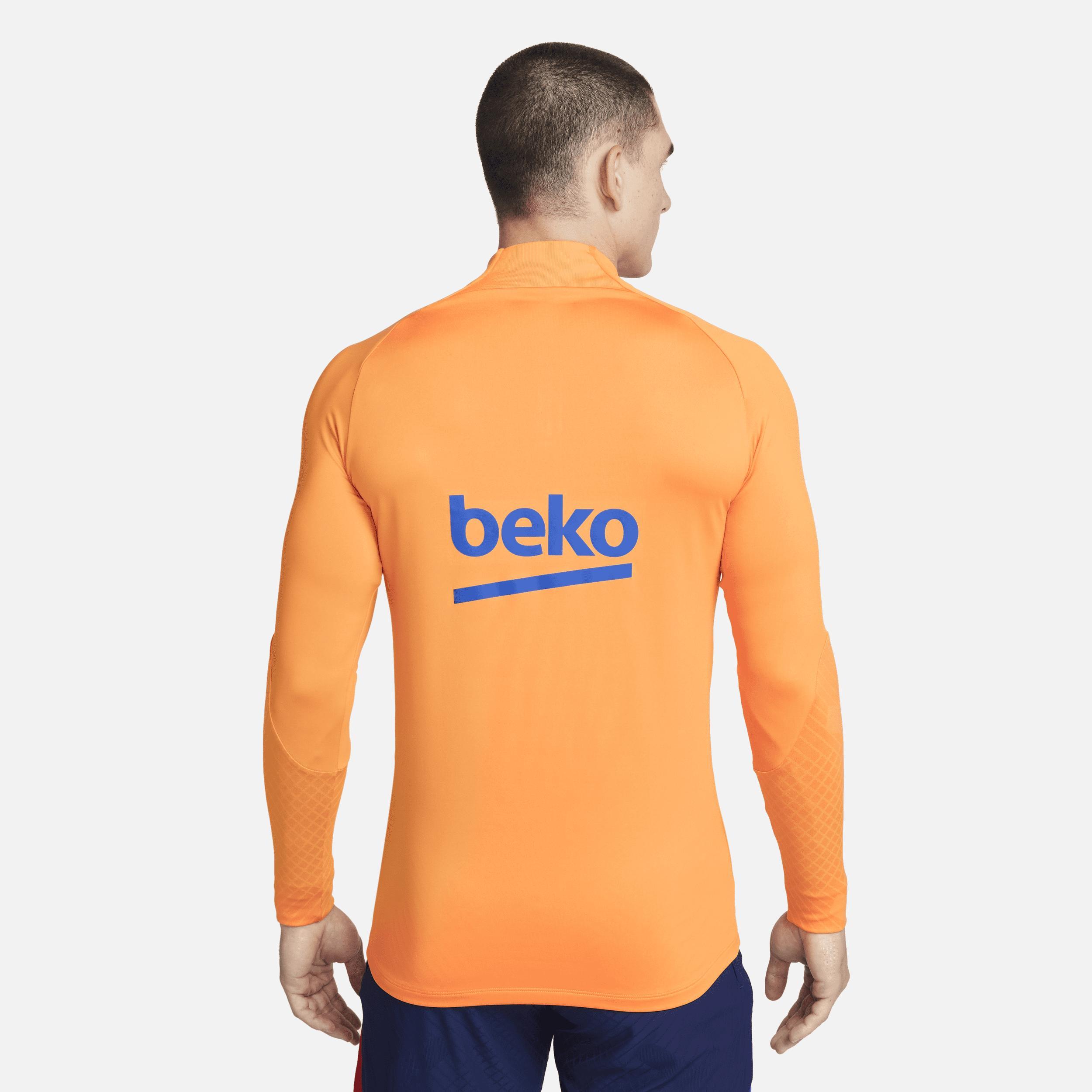 Mens Nike Orange Barcelona Strike Drill Raglan Quarter-Zip Long Sleeve Top Product Image