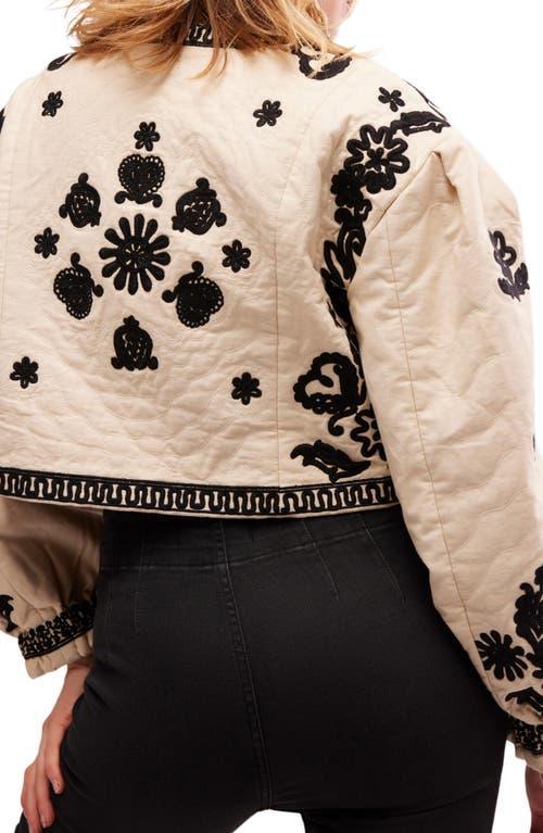 Bali Mabel Embroidered Cotton Jacket In Cream Product Image