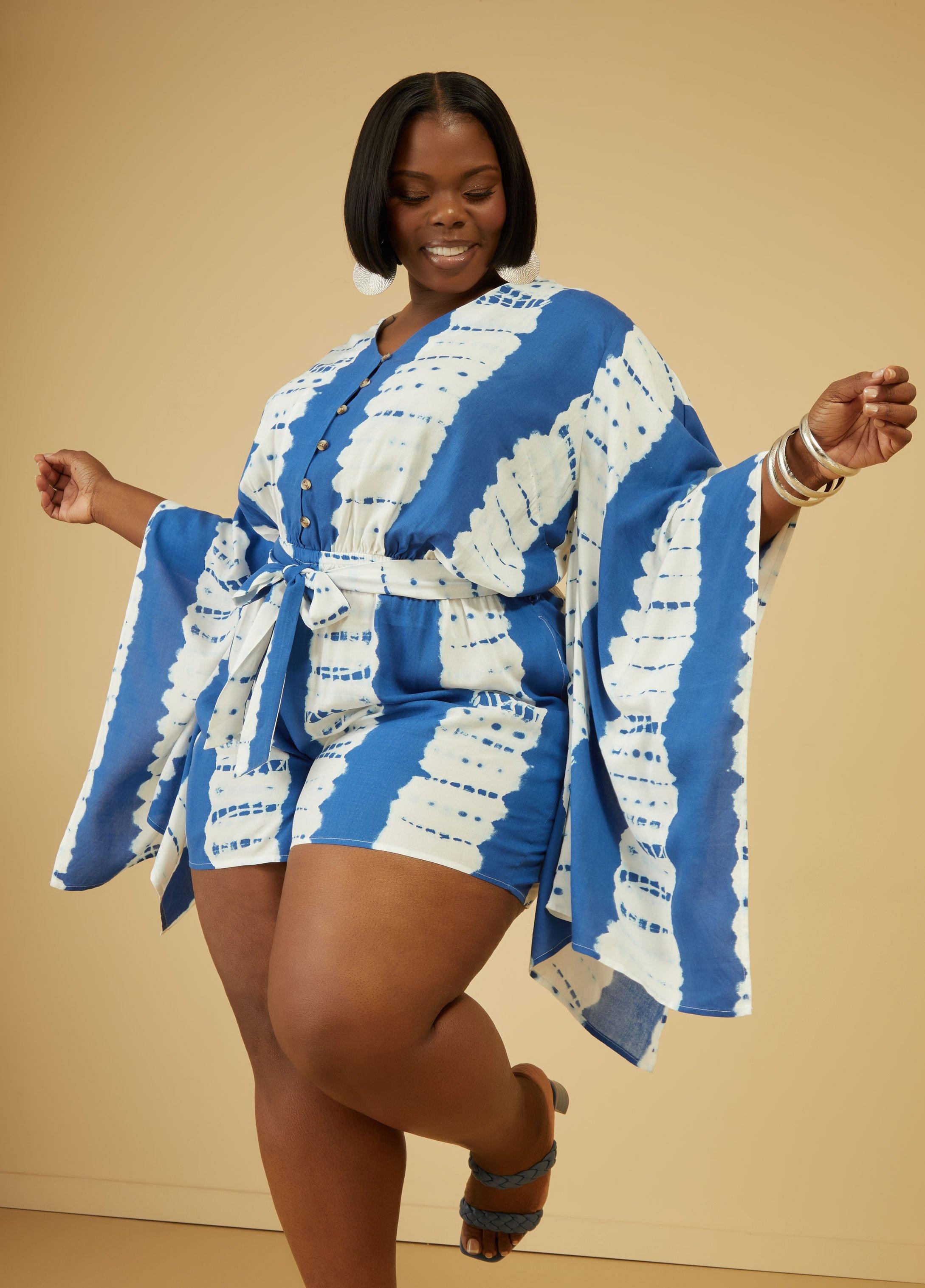 Plus Size Tie Dyed Romper Ashley Stewart Product Image