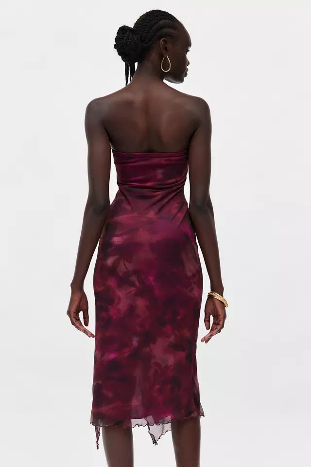 UO Samara Mesh Strapless Midi Dress Product Image