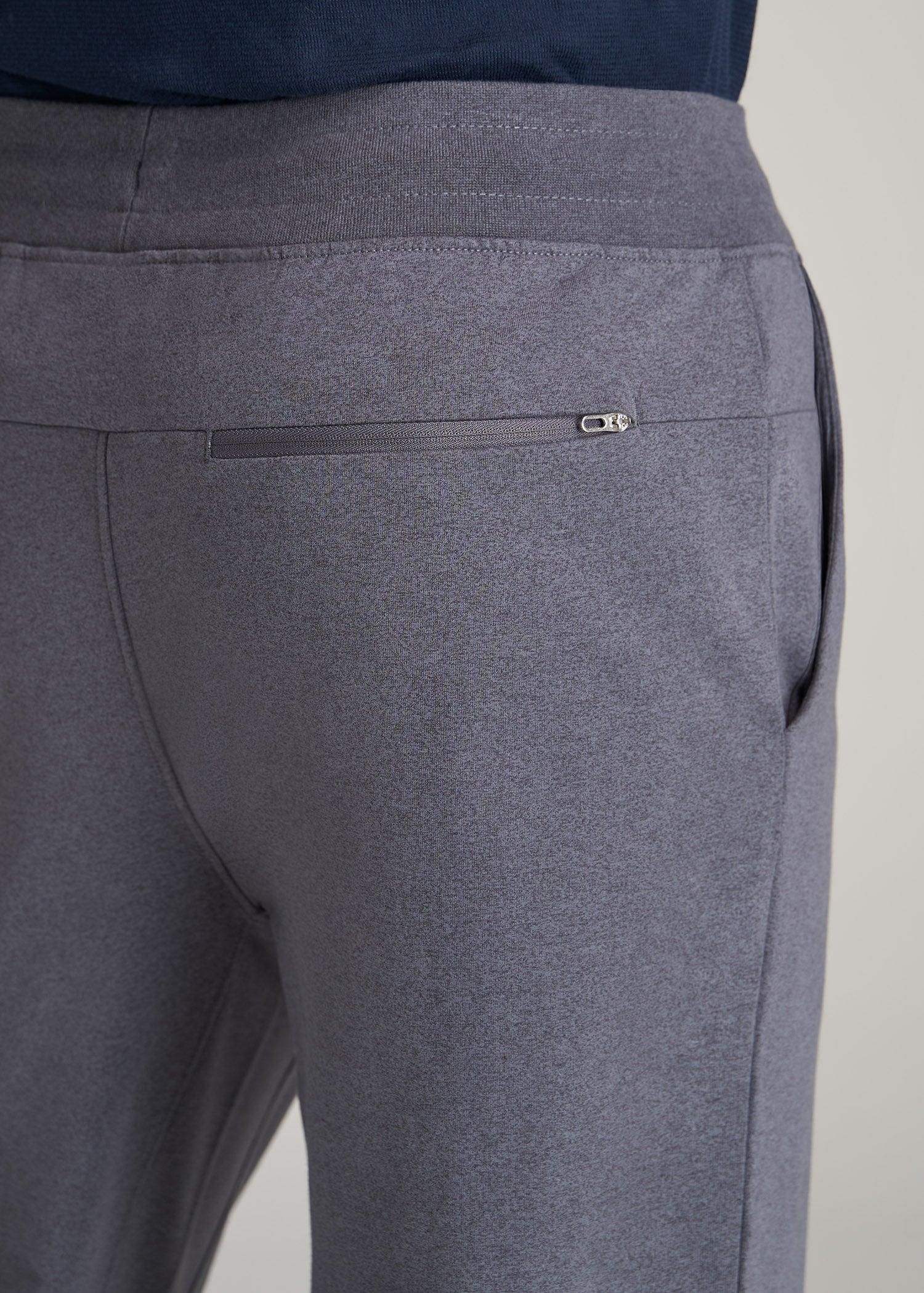 A.T. Performance Slim French Terry Joggers for Tall Men in Tech Charcoal Mix Product Image