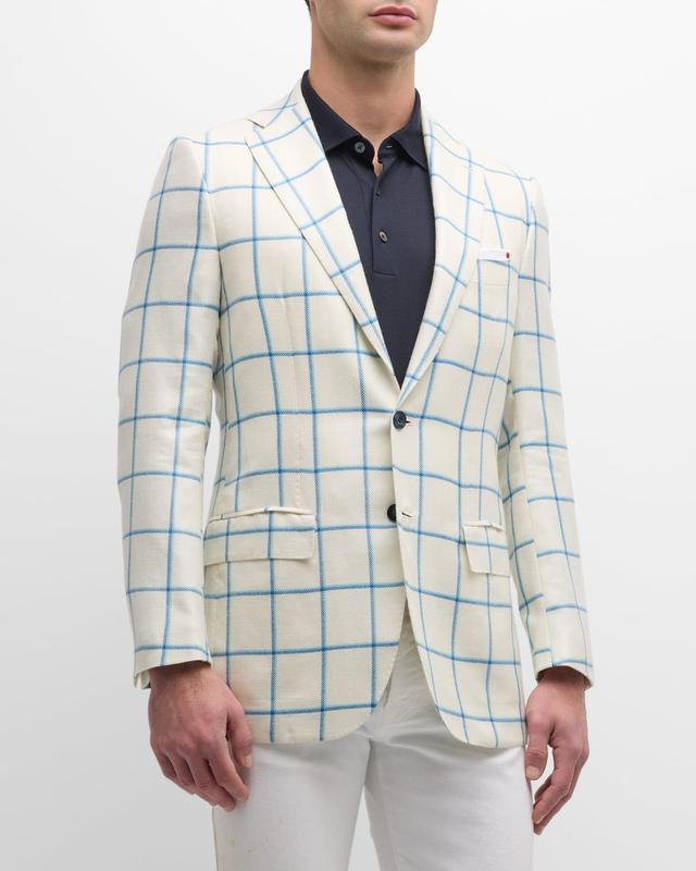 Mens Windowpane Cashmere-Blend Sport Coat Product Image