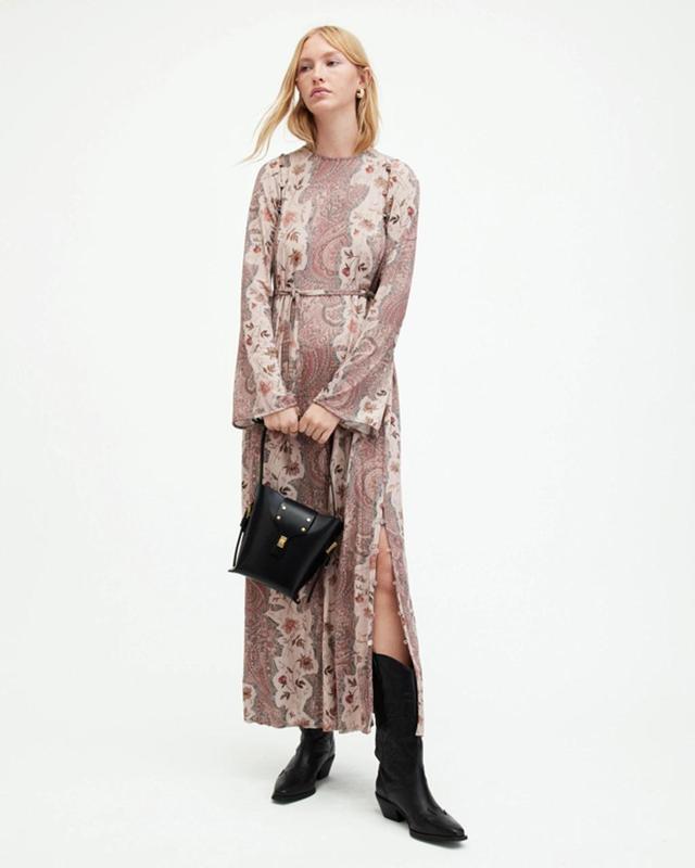 Susannah Cascade Paisley Maxi Dress In Clay Pink Product Image