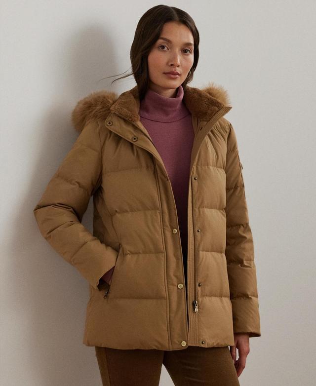 Lauren Ralph Lauren Womens Faux-Fur Hooded Puffer Coat Product Image