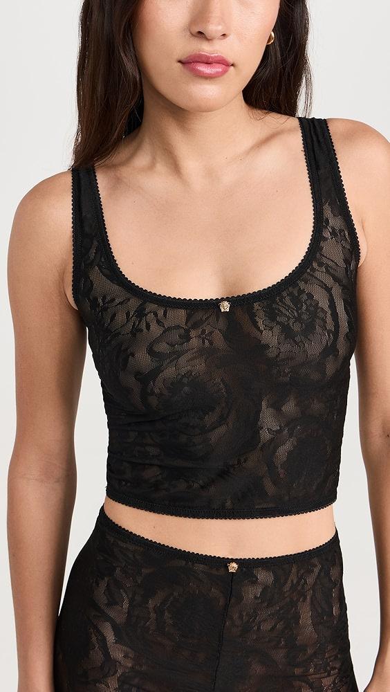 Versace Jacquard Baroque Tulle Tank Top | Shopbop Product Image