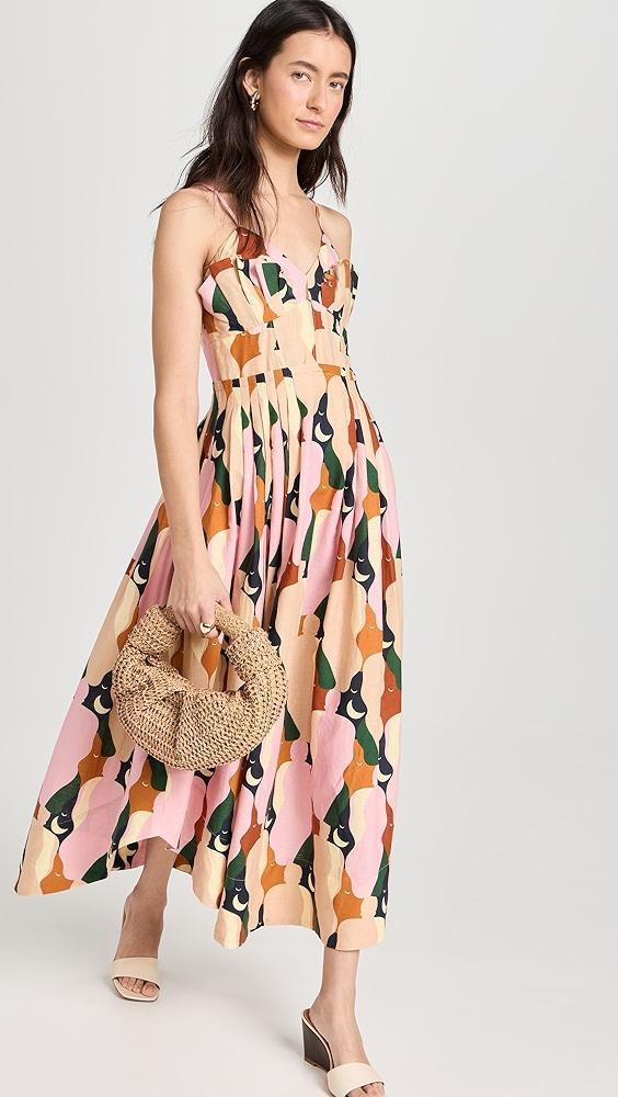 FARM Rio The Kiss Multicolor Sleeveless Midi Dress | Shopbop Product Image