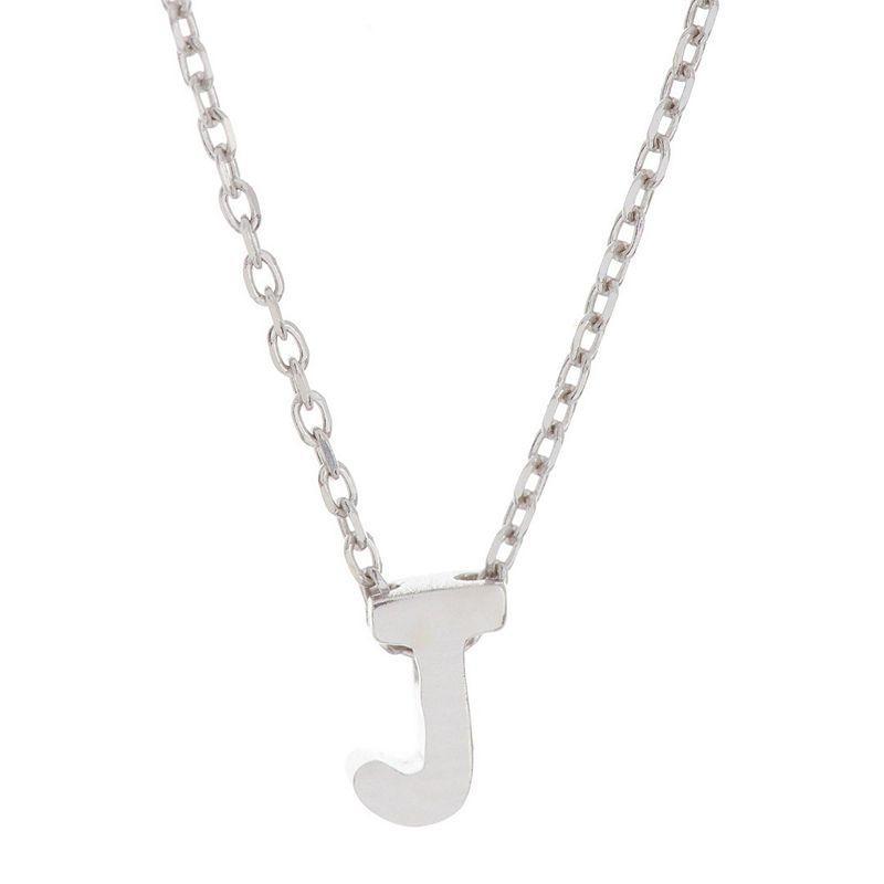 Adornia Rhodium-Plated Mini Initial A Pendant Necklace, 16 + 2 extender - P Product Image