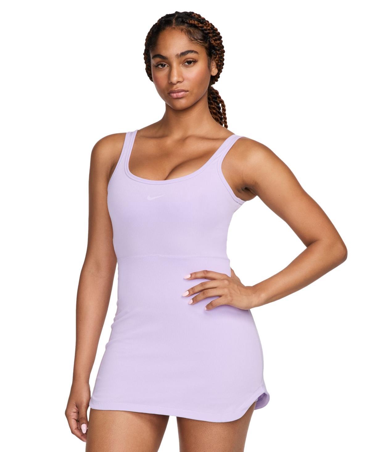 Nike Womens One Dri-fit Scoop Neck Sleeveless Dress - Smokey Mauve/platinum Violet Product Image