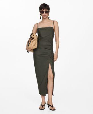 Mango Womens Draped Detail Slit Dress Product Image