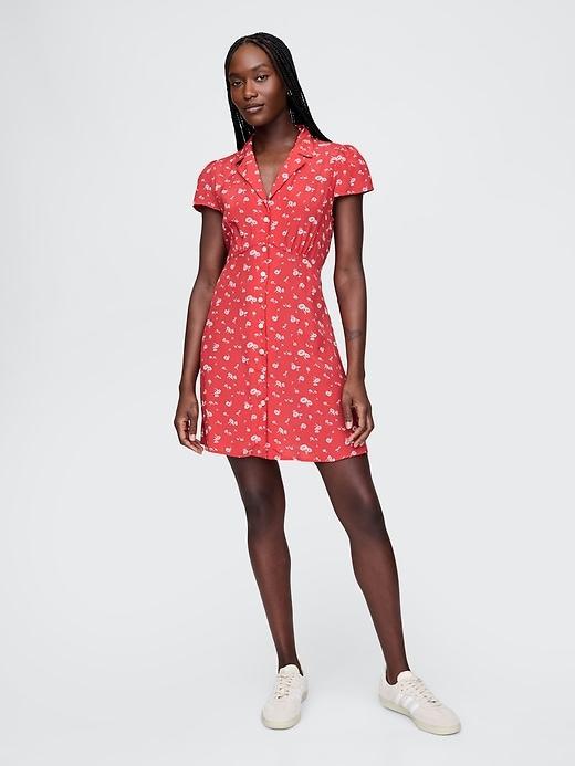 Crepe Floral Mini Dress Product Image