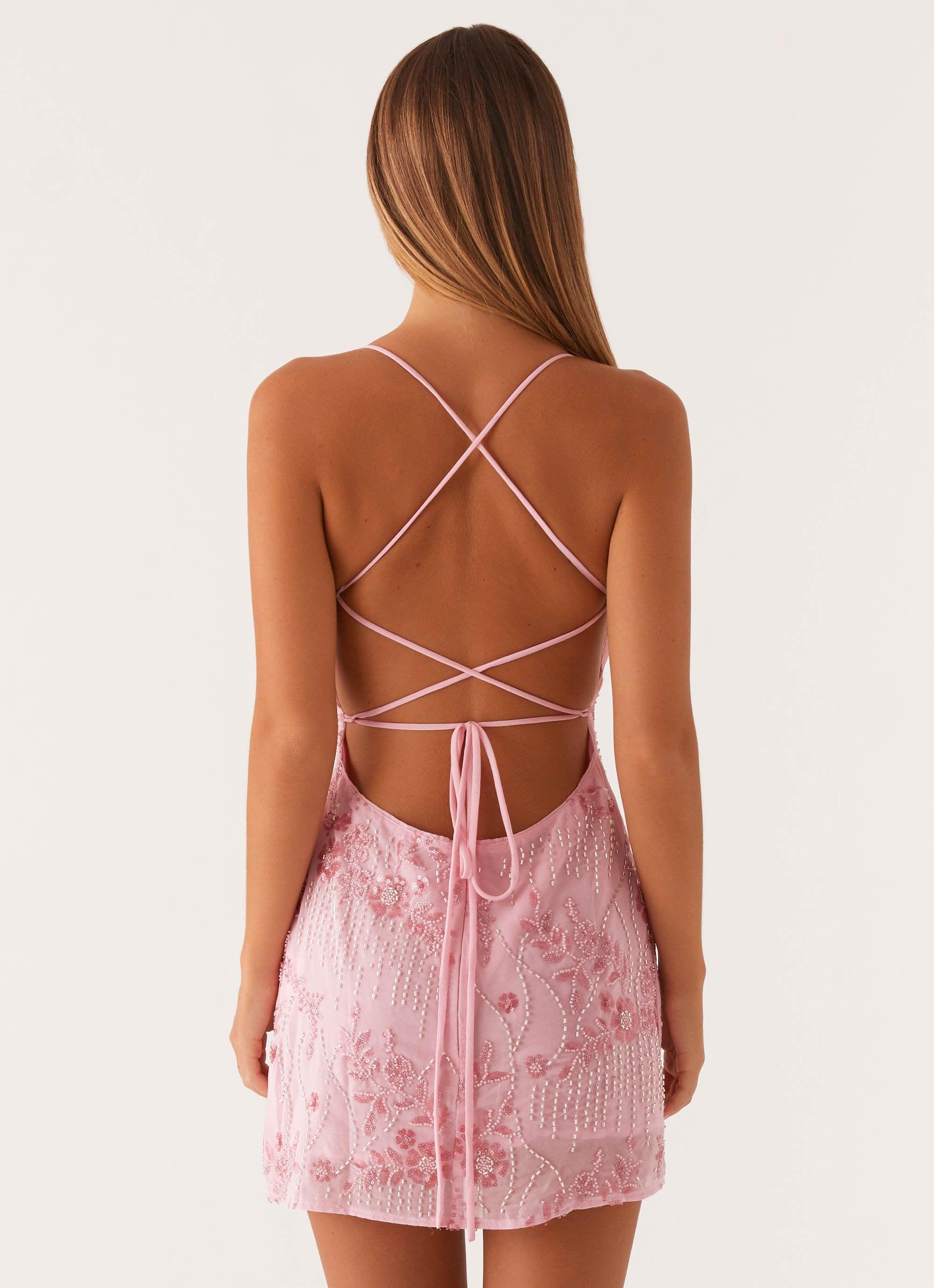 Vietta Sequin Cami Mini Dress - Pink Product Image