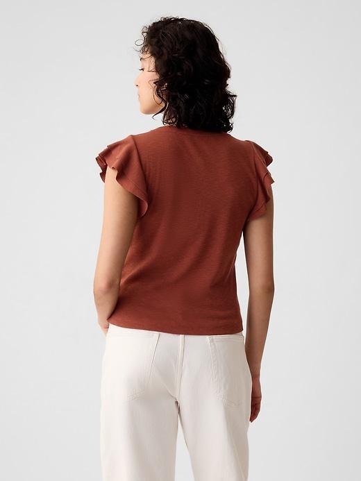 Essential Rib Flutter Sleeve Shirt Product Image