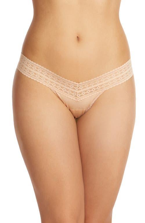 Hanky Panky Dream Lace Trim Modal Low Rise Thong Product Image