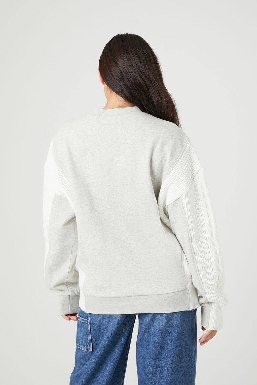 Colorblock Cable Knit-Sleeve Pullover | Forever 21 Product Image