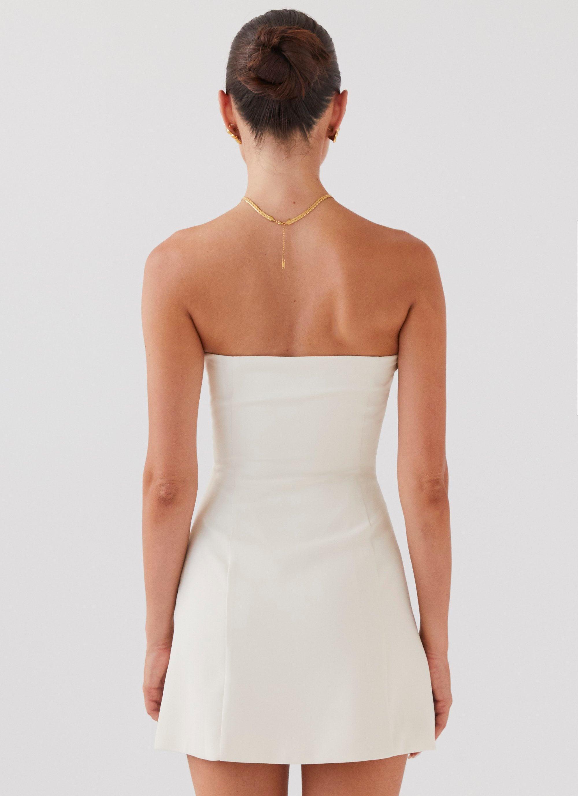 Ayanna Strapless Mini Dress - Ivory Product Image