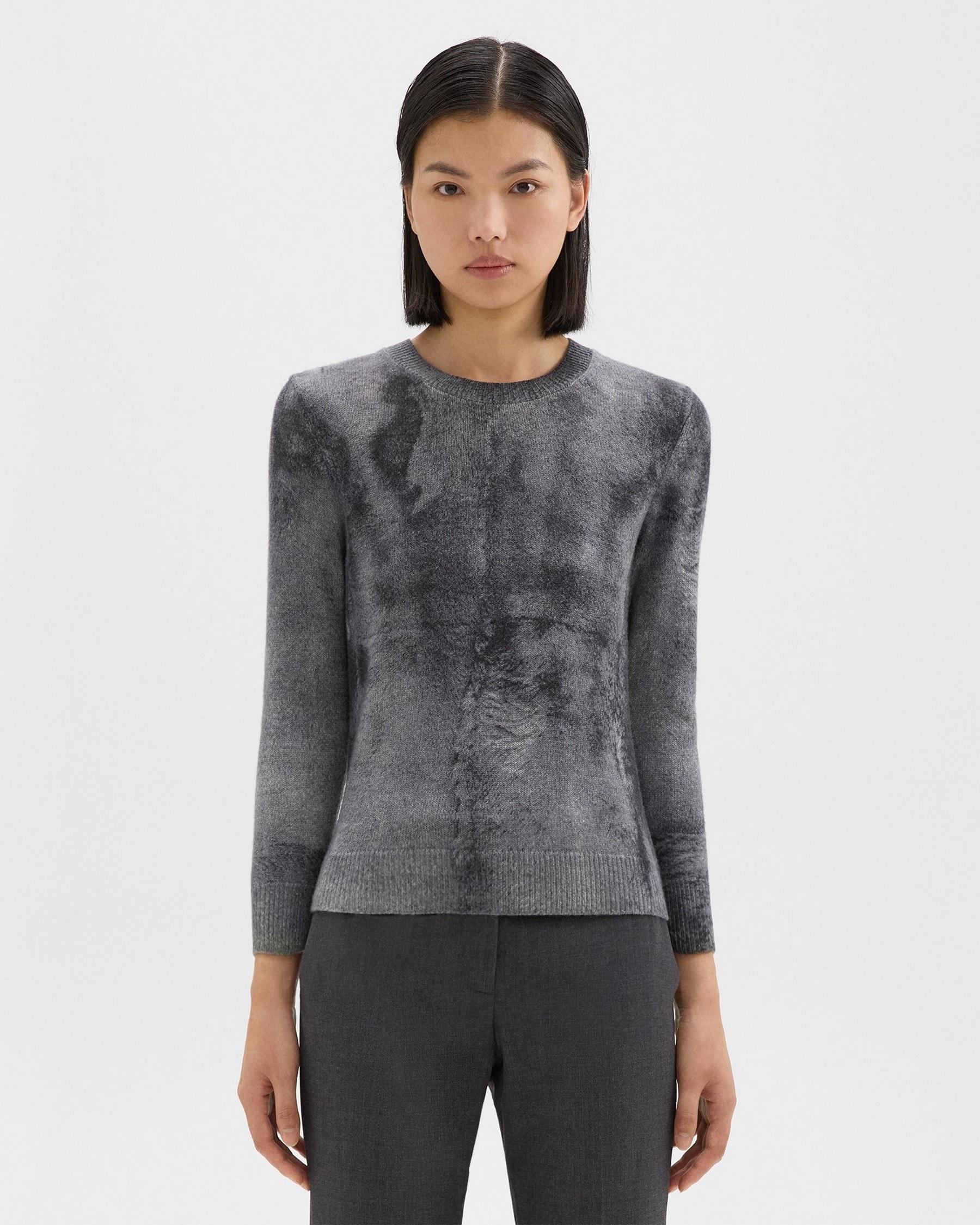 Shrunken Crewneck Sweater in Felted Wool-Cashmere Product Image